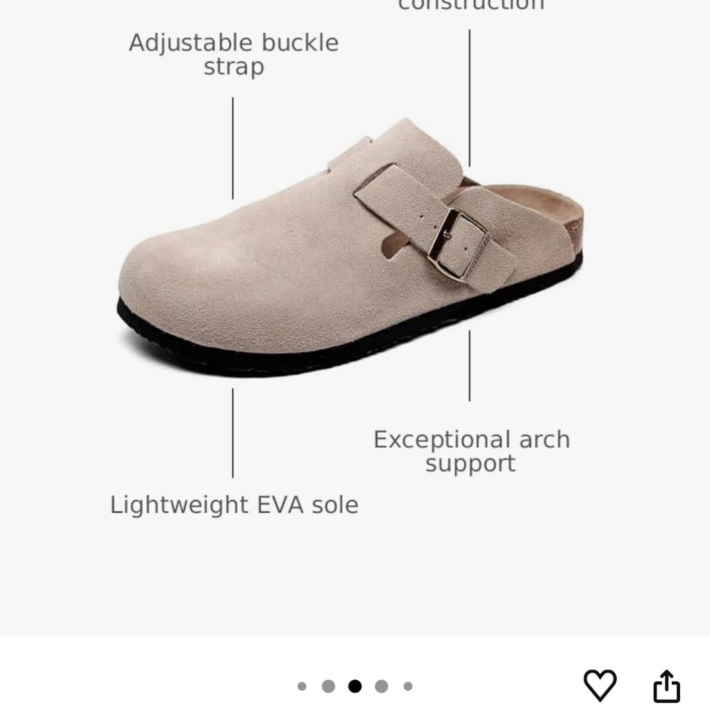 Beige Slip-On Clogs with Buckle Strap